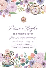 Princess Tea Party - Invitación De Cumpleaños